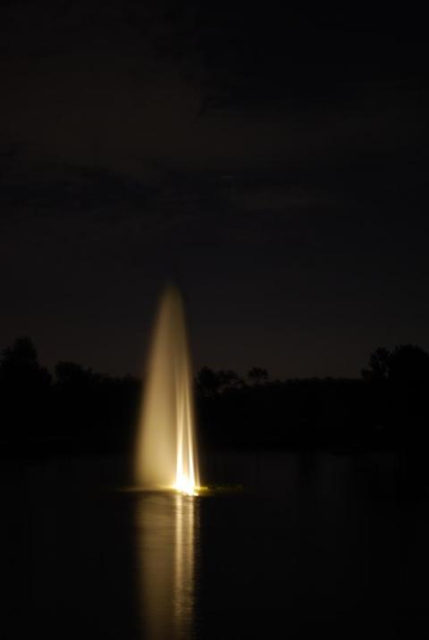 Fountain in the middle of the pond